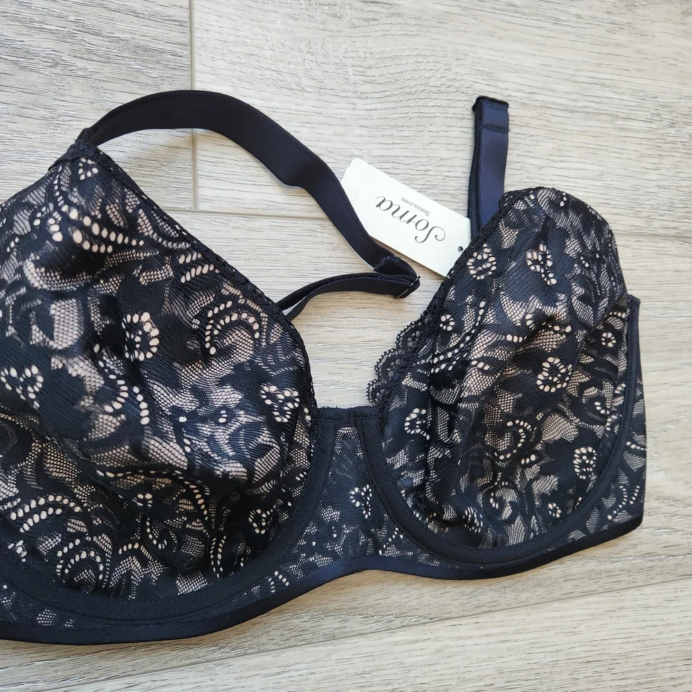 Soma Black Enticing Lift Unlined Full Coverage Lace Bra Womens 32DDD Nwt - Picture 8 of 8